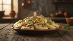 So gelingen Kartoffelknödel mit Pilzsoße wie aus Omas Küche